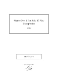 Memo No. 1 for Solo E Alto Saxophone P.O.D cover Thumbnail